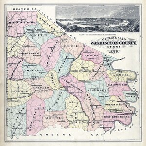 1876- Karte von Washington County, Pa