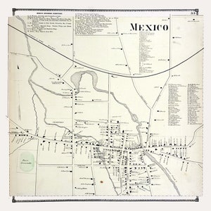 1867 Map of Mexico Oswego County New York