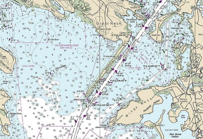 2017 Nautical Map of Buzzards Bay Massachusetts Etsy