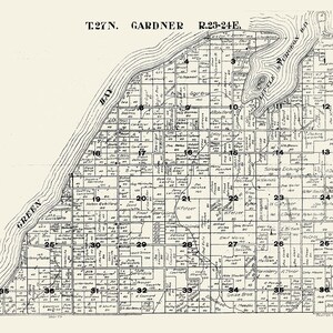 1917 Map of Gardner Township Door County Wisconsin