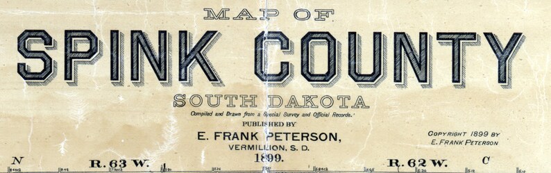 1899 Map of Spink County South Dakota Ashton | Etsy