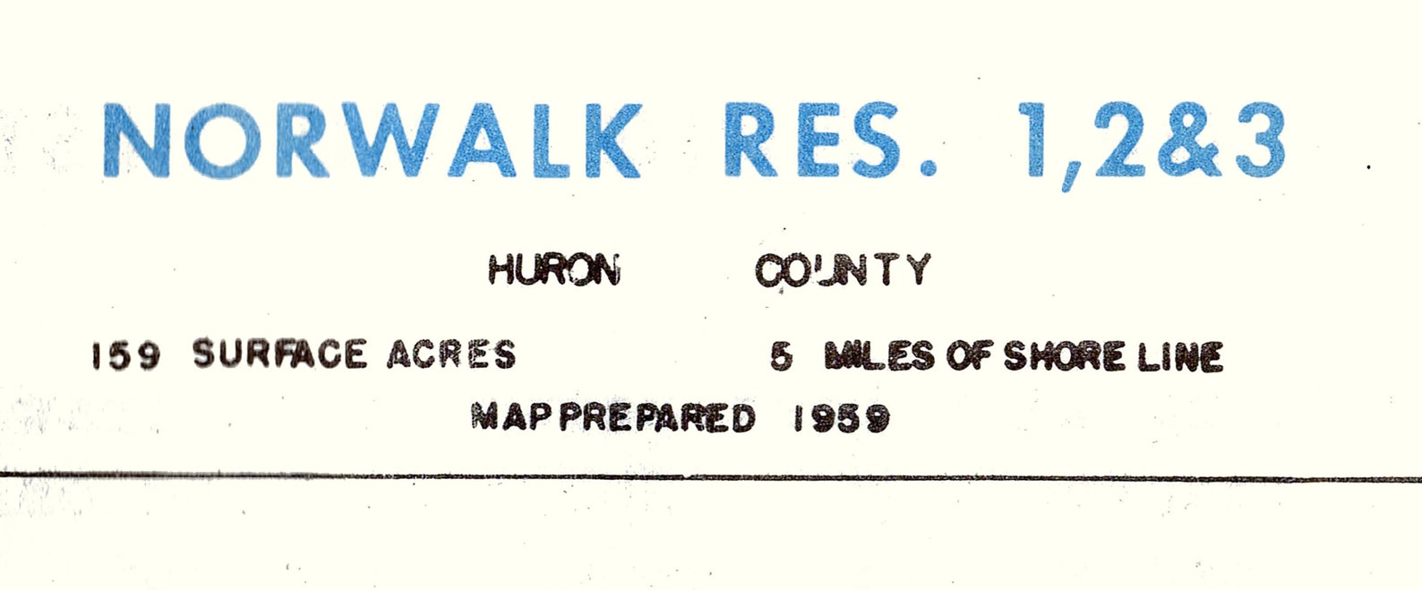 1959 Map of Norwalk Reservoir Huron County Ohio Etsy