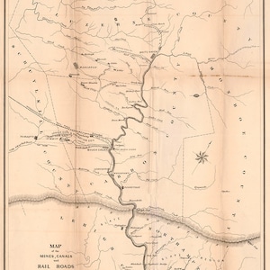 1867 Kaart van Lehigh & Wyoming Valley PA Mines, kanalen en spoorwegen