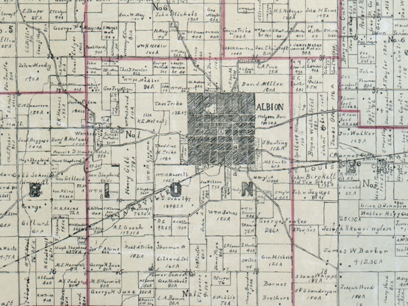 1891 Farm Line Map of Edwards County Illinois Albion | Etsy