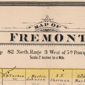 1885 Map of Fremont Township Cedar County Iowa Etsy