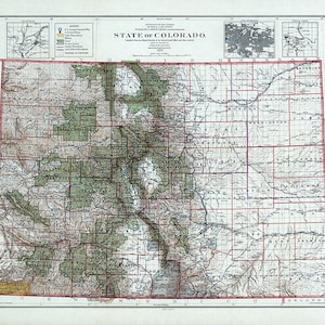 1905 Map of the State of Colorado