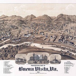 1891 Panoramakarte von Buena Visvis, Virginia