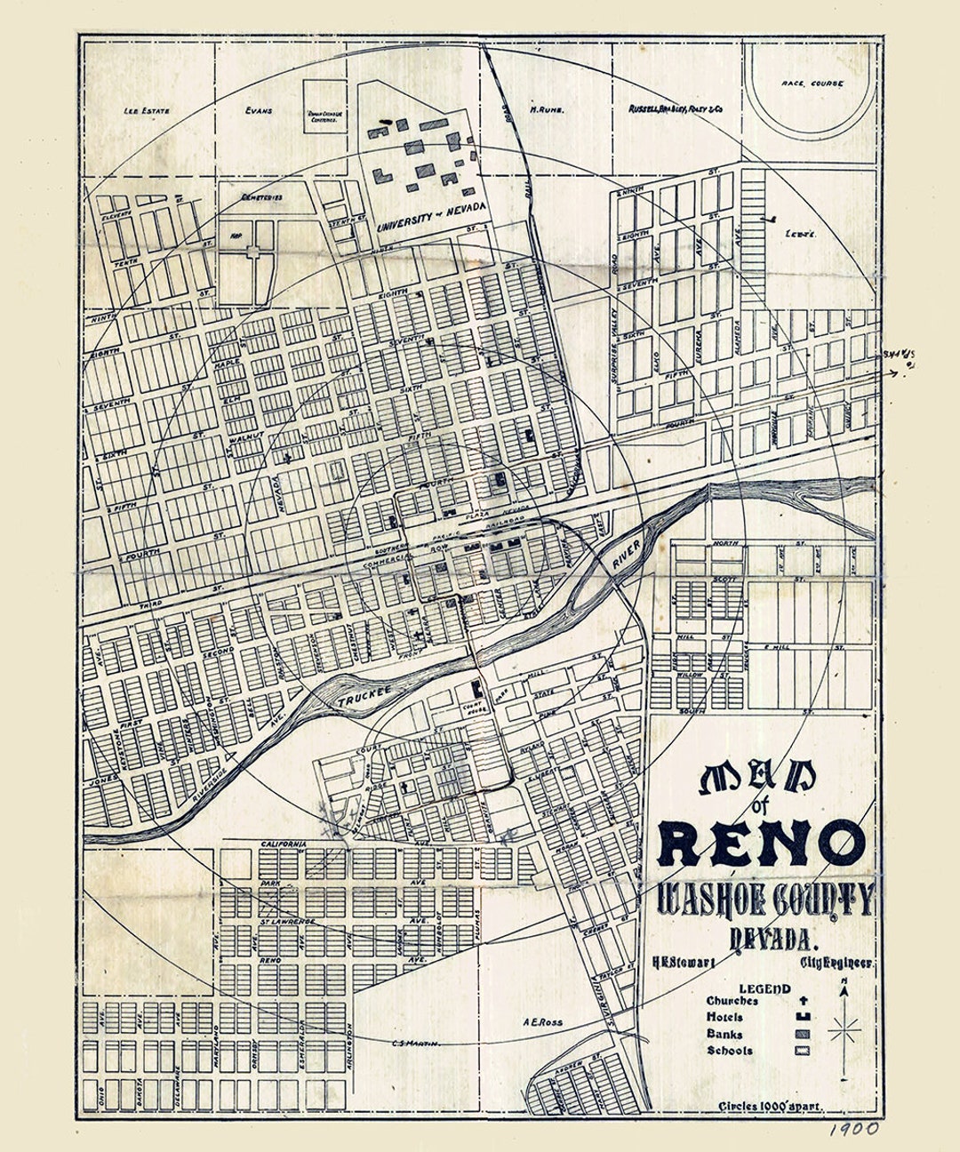 1900 Map of Reno Washoe County - Il Ajz3 map of reno