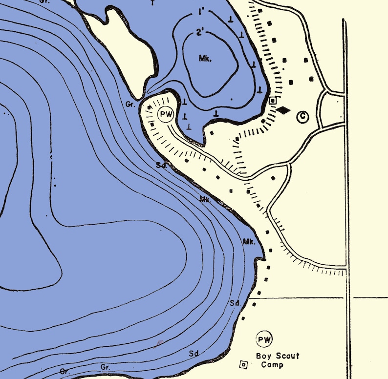 1970 Map of Pleasant Lake Walworth County Wisconsin Etsy