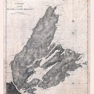 1800 Gráfico de la isla de Cabo Bretón, Canadá