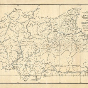 1915 Carte du comté de Lewis, Tennessee
