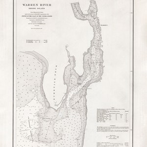 Carta náutica de 1866 del río Warren Rhode Island