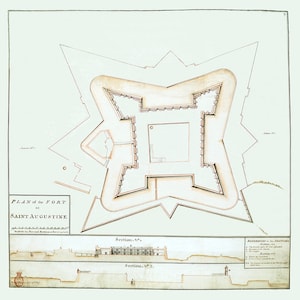 Plan fortu w Saint Augustine na Florydzie z 1763 r.