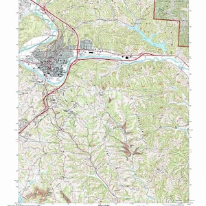 Puede incluir: Un mapa topográfico del área de Athens, Ohio. El mapa muestra la ciudad de Athens, el río Ohio y los bosques circundantes. El mapa está impreso en un fondo blanco con líneas y texto verde, marrón y azul. El mapa se titula "Athens Quadrangle" e incluye el texto "U.S. Geological Survey" y "U.S. Department of Agriculture Forest Service".