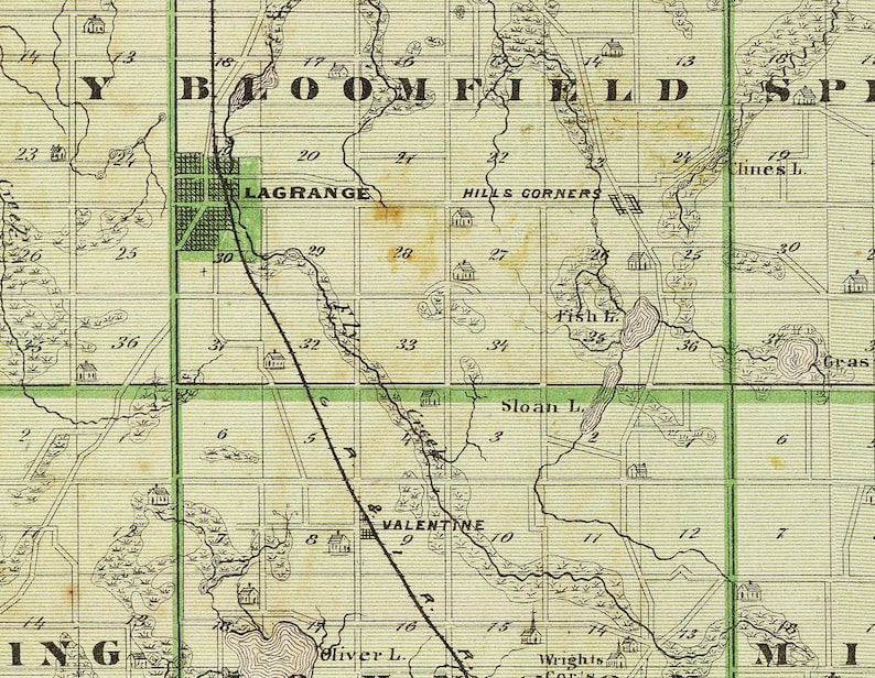 1876 Map of Lagrange County Indiana Etsy