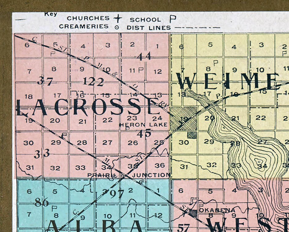 1907 Map of Jackson County Minnesota Etsy UK