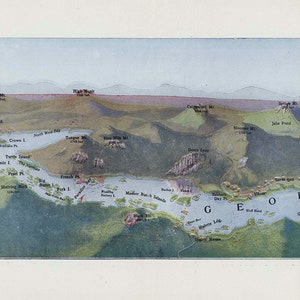 1918 Panoramakarte von Lake George New York