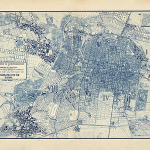 Mapa da Cidade do México, México, 1923