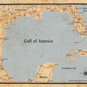 2025, Landkarte des Golfs von Amerika