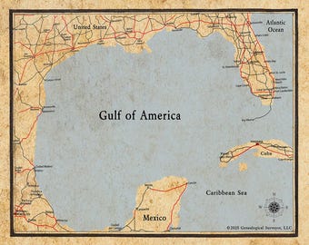 Carte 2025 du golfe d'Amérique