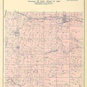 1889 Map of Dupont Township Waupaca County Wisconsin