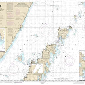 Carte nautique 2016 d'Upper Green Bay au comté de Baileys Harbour Door, Wisconsin