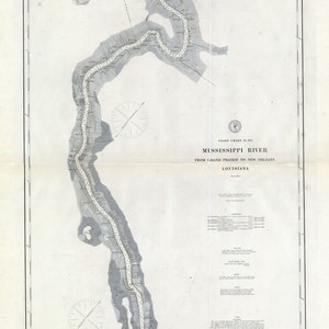 1897-Karte vom Mississippi River bis New Orleans
