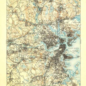 1893 Topo Karte von Boston Massachusetts Quad
