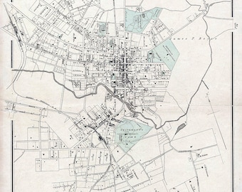 1882 Map of Greenville Greenville County South Carolina