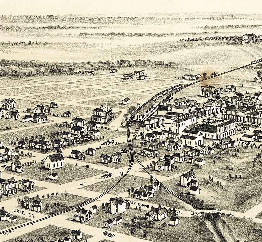 1891 Panoramic Map of Ladonia Fannin County Texas Etsy