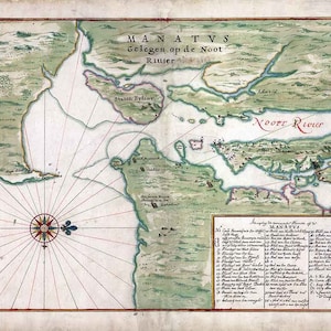 1639 Karte der Region New York City