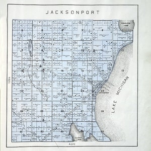 1899 Map of Jacksonport Township Door County Wisconsin