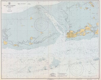 Carte nautique 1940 du port de Key West en Floride