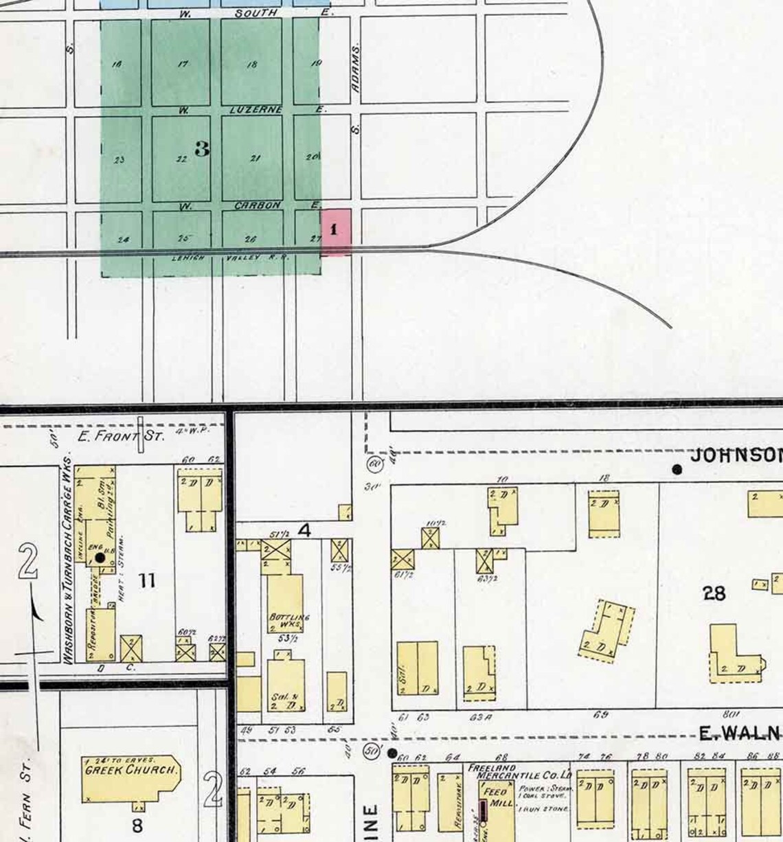 1895 Town Map of Freeland Luzerne County Pennsylvania Etsy