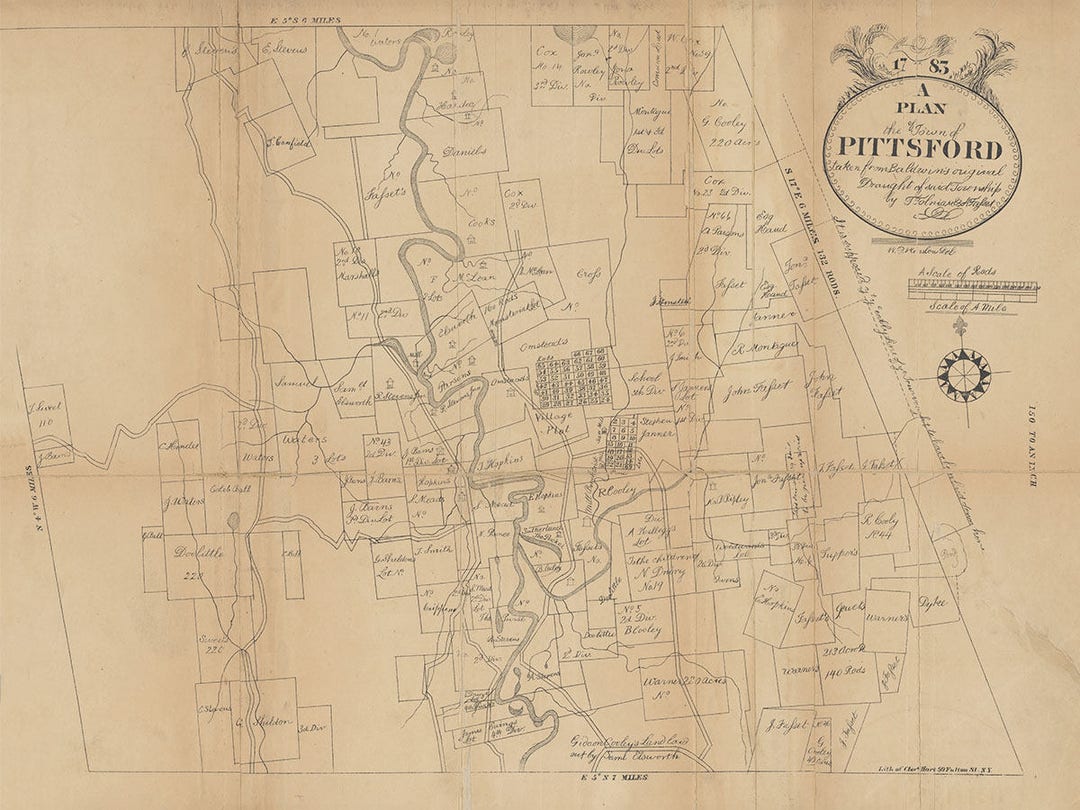 1872 Map of Pittsford New York Etsy