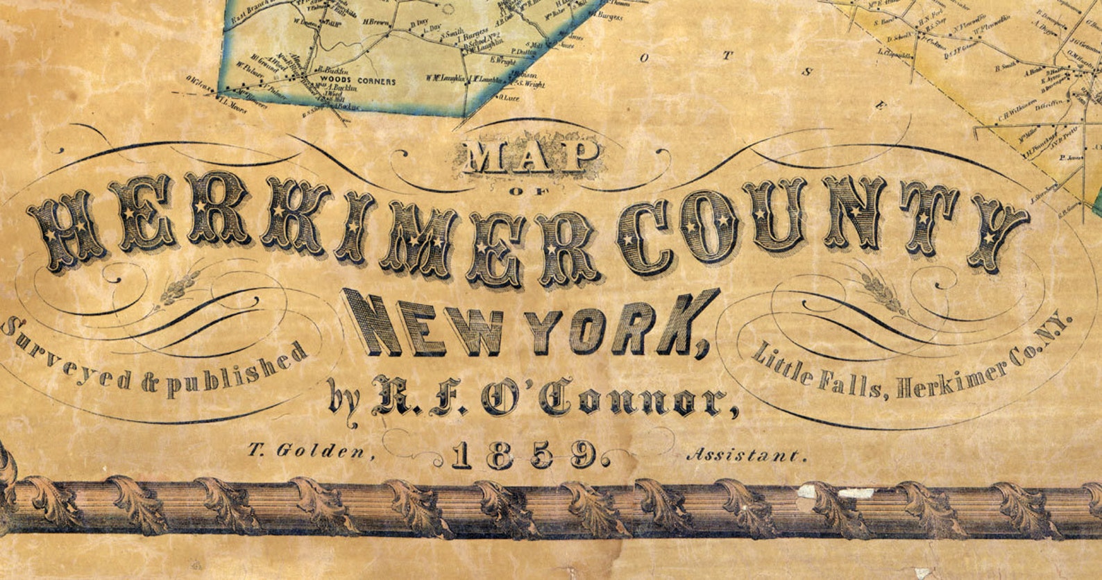 1859 Map of Herkimer County New York Etsy Denmark
