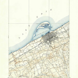 1899-Karte von Erie PA und dem Eriesee