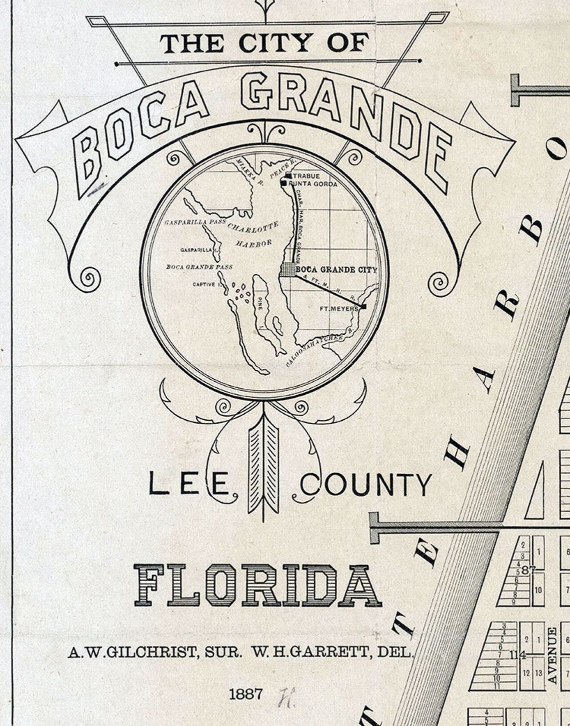 1887 Map of Boca Grande Lee County - Il 1140xN.2585984437 F7lf