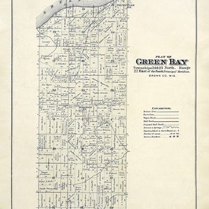 1889-Karte von Green Bay Township Brown County Wisconsin