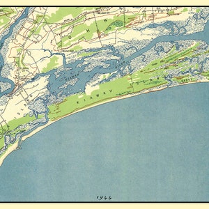 1944 Karte von Kiawah Island South Carolina