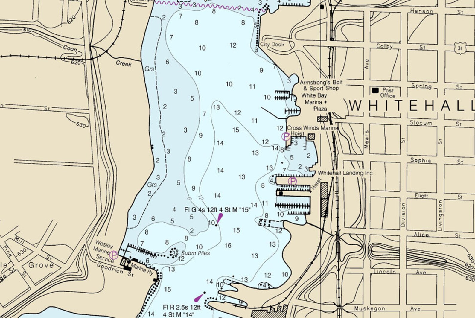 2015 Nautical Map of White Lake Michigan Etsy