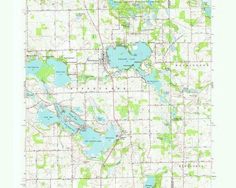 Topografisk karta över North Webster Quadrangle, Indiana, Lake Webster från 1962
