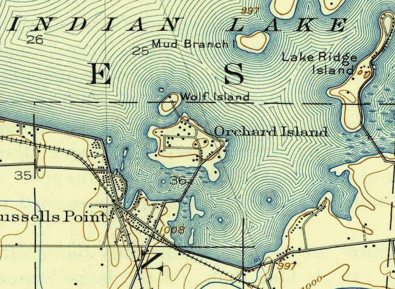 1915 Map of Indian Lake Logan County Ohio - Etsy