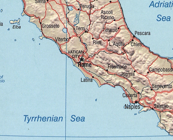 2004 Map of Italy - Etsy Israel