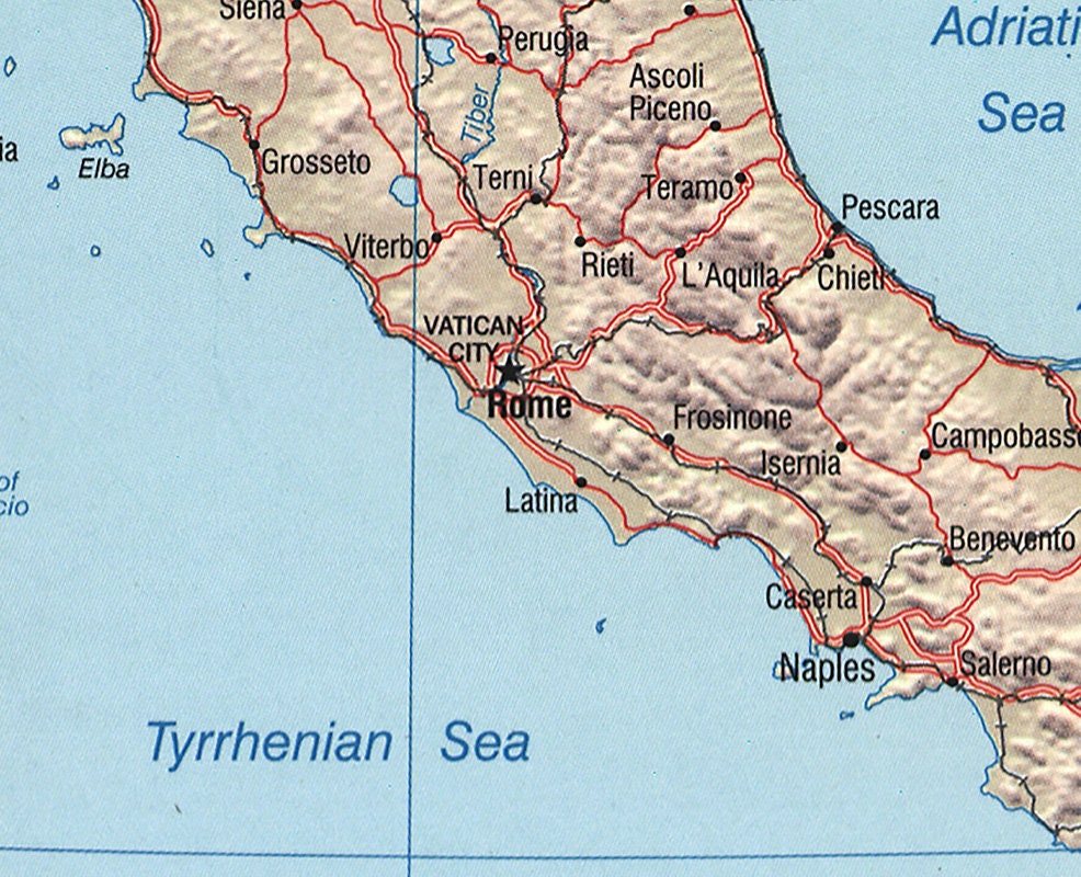 2004 Map of Italy - Etsy Israel