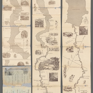 Kaart uit 1881 van de Saint Johns-rivier in Florida
