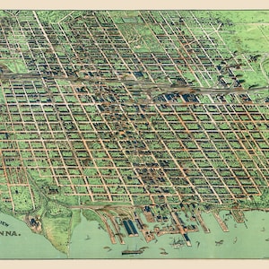 1909 Panoramakarte von Erie Pennsylvania