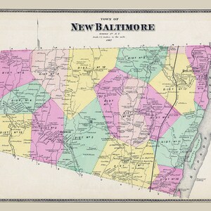 1867 Map of New Baltimore Greene County New York