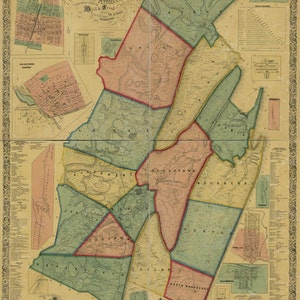 1859-Karte von Blair County PA von speziellen Erhebungen Altoona Hollidaysburg Gaysport