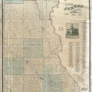1876 Mapa del condado de Juneau Wisconsin Nueva Lisboa